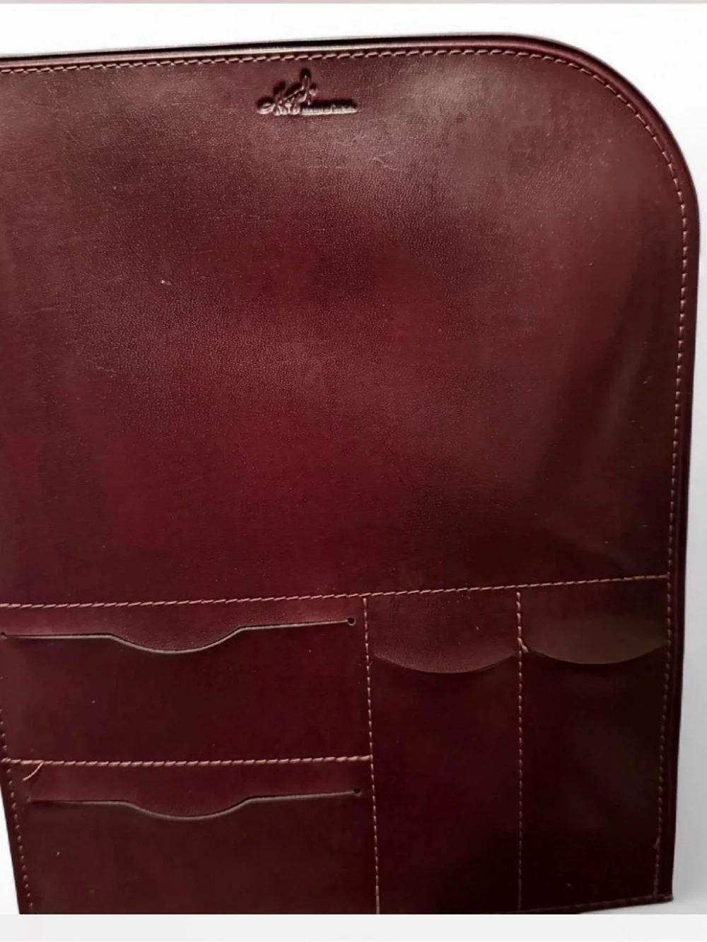 Hazel Executive Leather 3 Ring Binder - Deep Brown Maroon